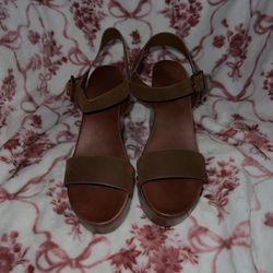 MIA Senna Wedge Sandals – Brown/Cognac  Women’s size 10