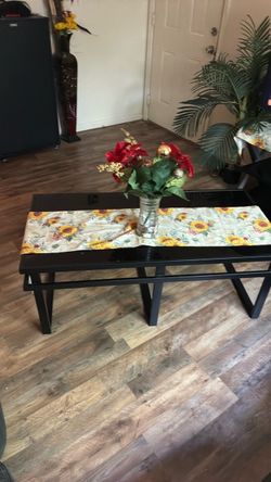 Black Glass Top Coffee Table 2