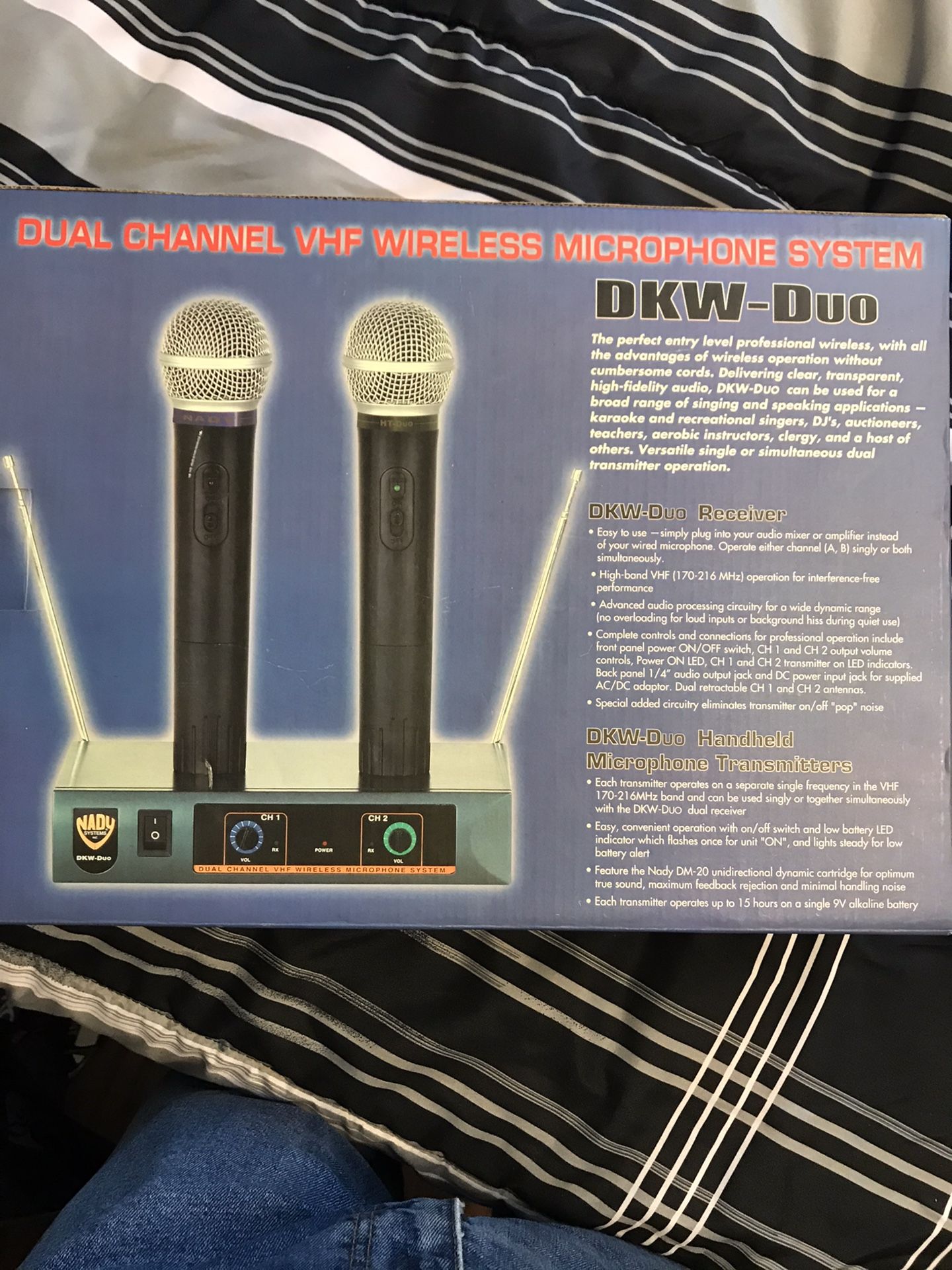 Nady Dual Channel Wireless Receiver w/mics.