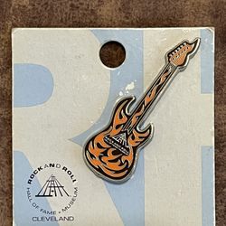 Vintage Orange Flame Guitar Pin