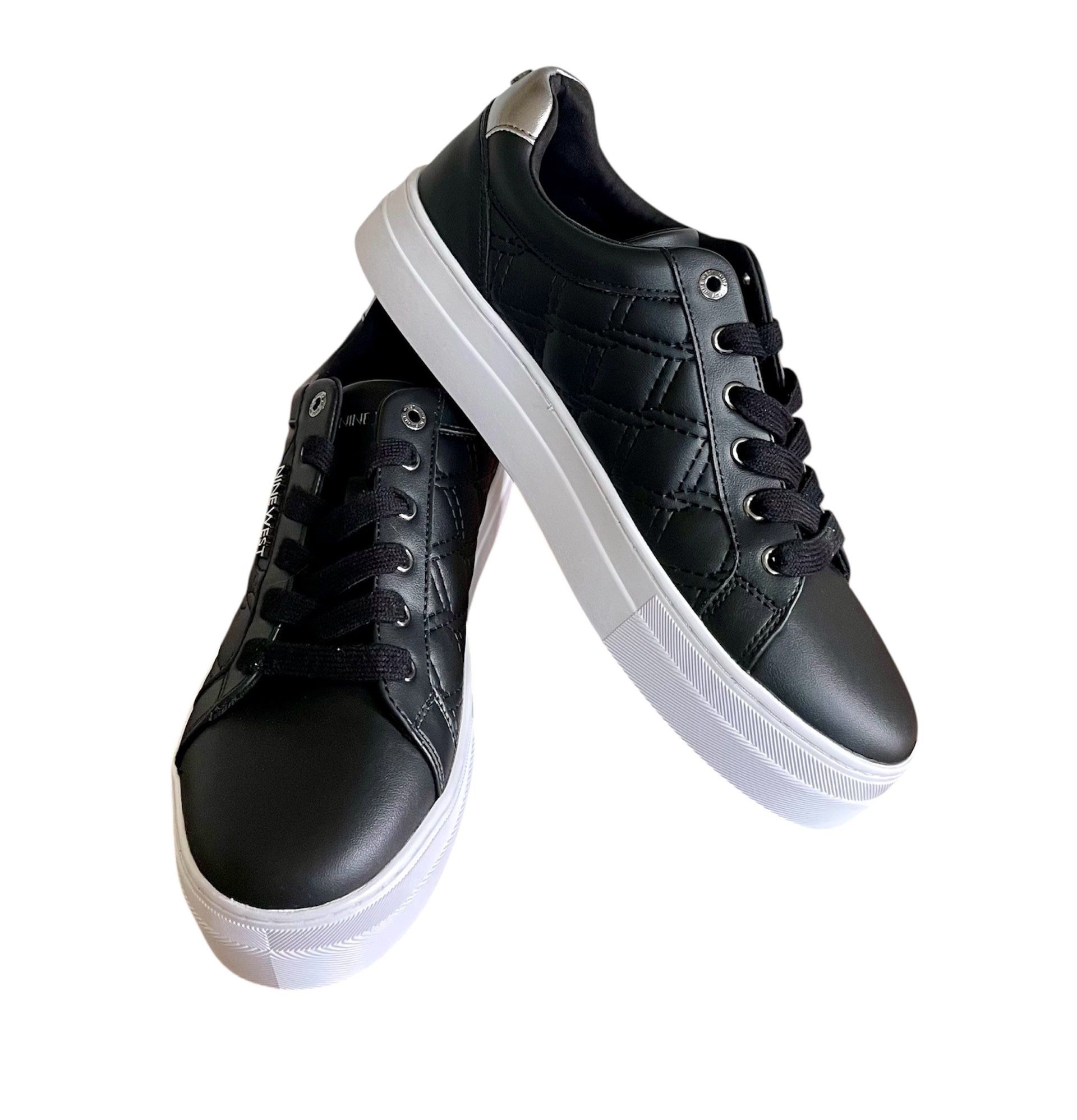 New Nine West Women Black Grisa Casual Sneakers – Size 8 