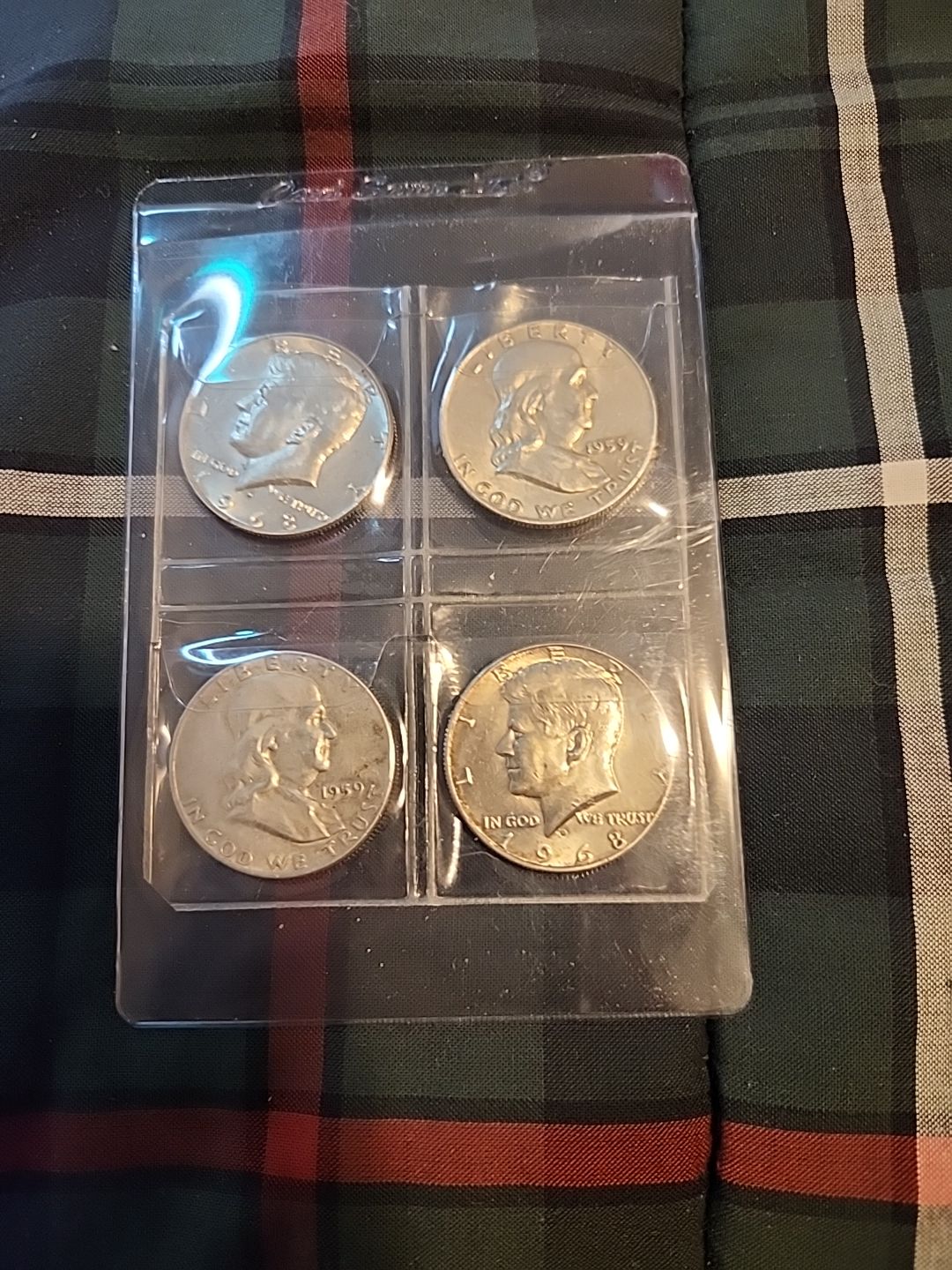 1959 B.F/ 1968 JFK. Silver, High grade Kennedy & Franklin half dollars.