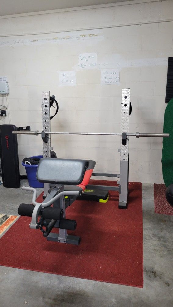 Weight Bench And 45LB Bar