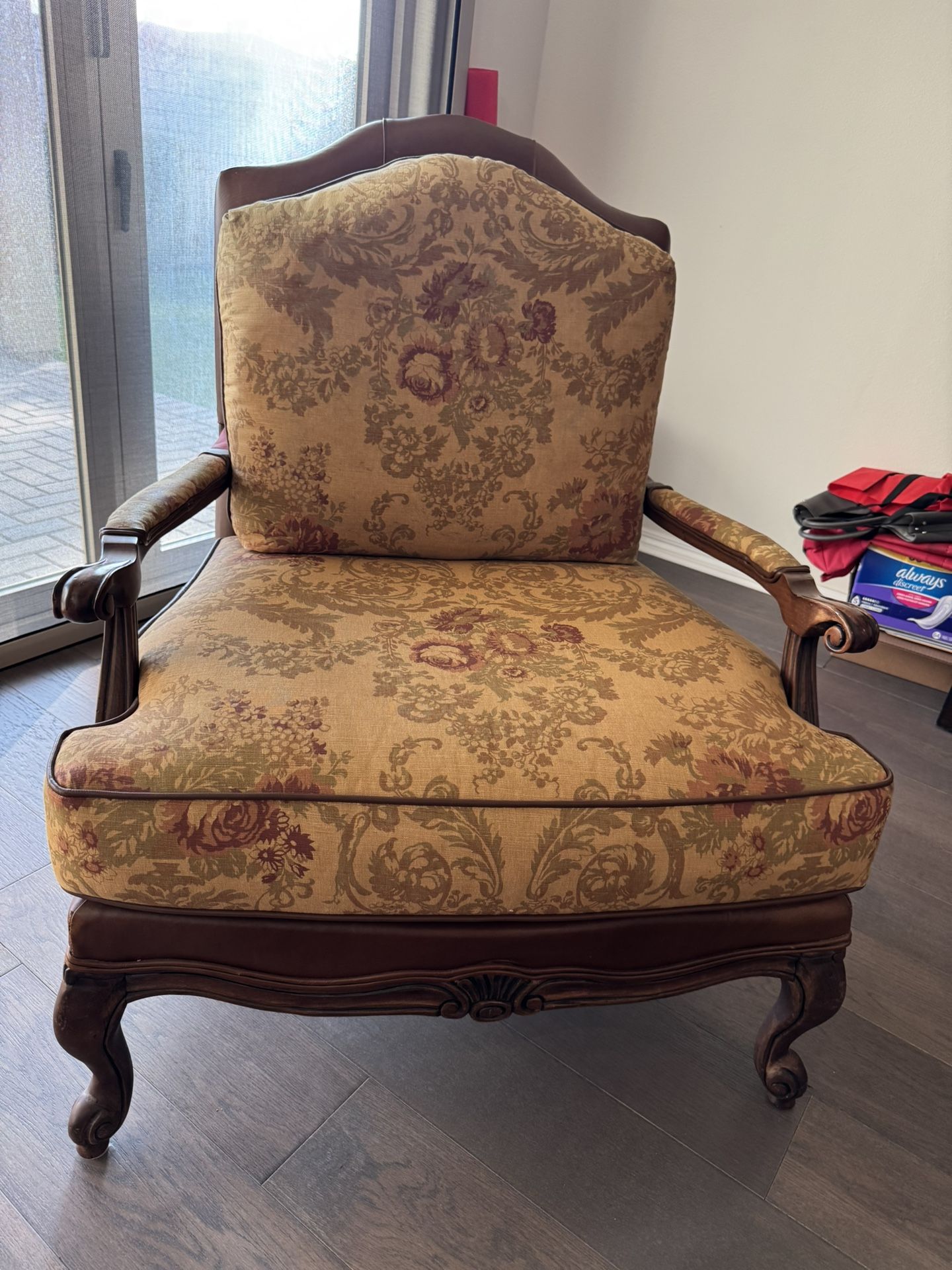 Ethan Allen Bergere Chair and Ottoman