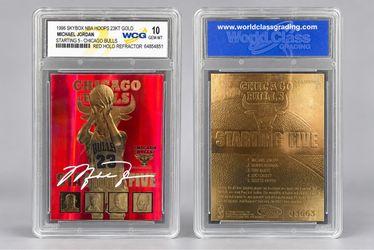 Michael Jordan 1996 Skybox NBA Hoops Starting Five 23KT Gold Red Holo WCG 10