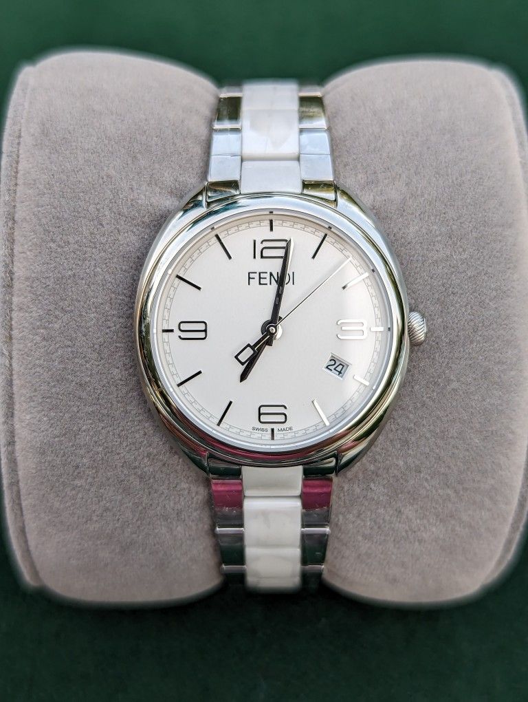 Fendi Momento Ceramic and Stainless Steel Quartz Wristwatch