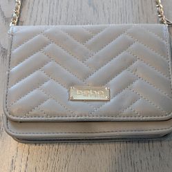 Women's Bebe Tan Purse With Gold Strap