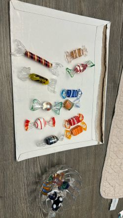 12 Beautiful Murano Italy Candy Glass! Italian Sale !!
