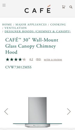 Cafe Stainless Hood cvw73012mss