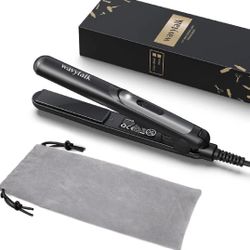 Wavytalk Mini Flat Iron 0.7 Inch Ceramic Mini Hair Straightener, Small Flat Irons for Short Hair, Curls Bangs, Dual Voltage for Travel