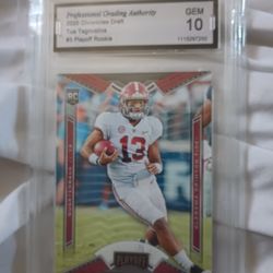 PGA 10 Gem Mint 2020 Panini Chronicles Tua Tagovailoa Miami Dolphins Rookie Card 