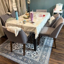 6-Seater Dining Table Set – $180