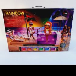 Rainbow High Color Change Pool Beach Playset : 7-in-1 Light Up Pool New