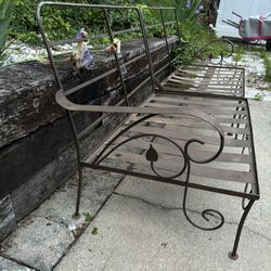 Two Piece Metal Bench, Patio Bench 