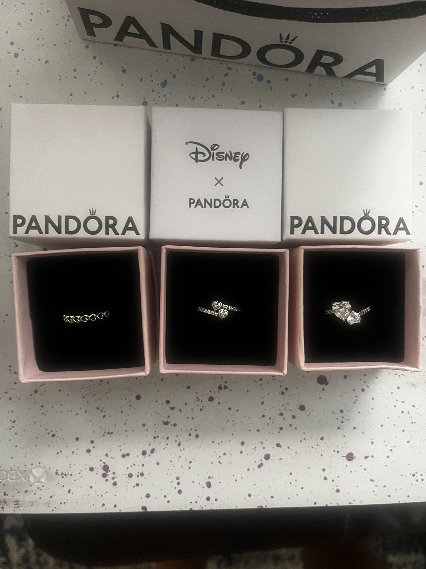 Pandora 3 Heart Rings