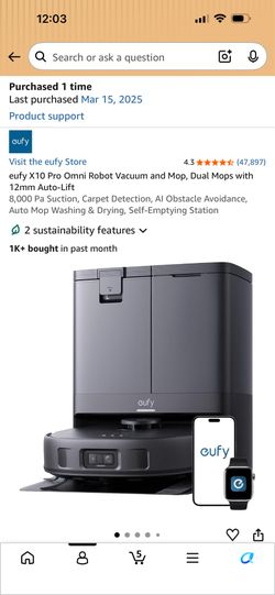 eufy X10 Pro Omni Robot Vacuum and Mop, Dual Mops
