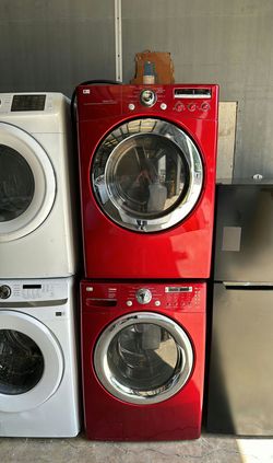 LG Front Load Set Red - Energy Efficient Stackable