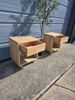 Pair of classic oak nightstands, $140 for the pair