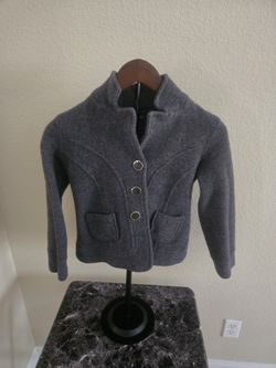 Harve Benard Wool Kids Coat. Gray.