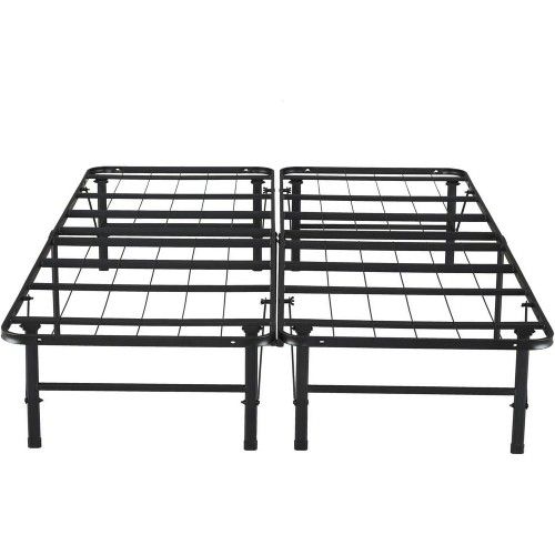 14" Bed Frame Metal Folding Black