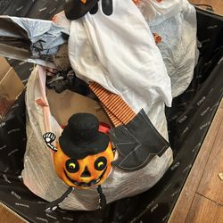 A Bag Of Halloween Items /with Black Tree 