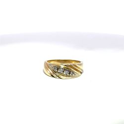Men’s .15 CTW Diamond 14k Yellow Gold Wedding Band Ring Size 9.75