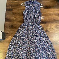 Brand new woman’s Nanette Lepore brand high low sleeveless purple floral dress up for sale 