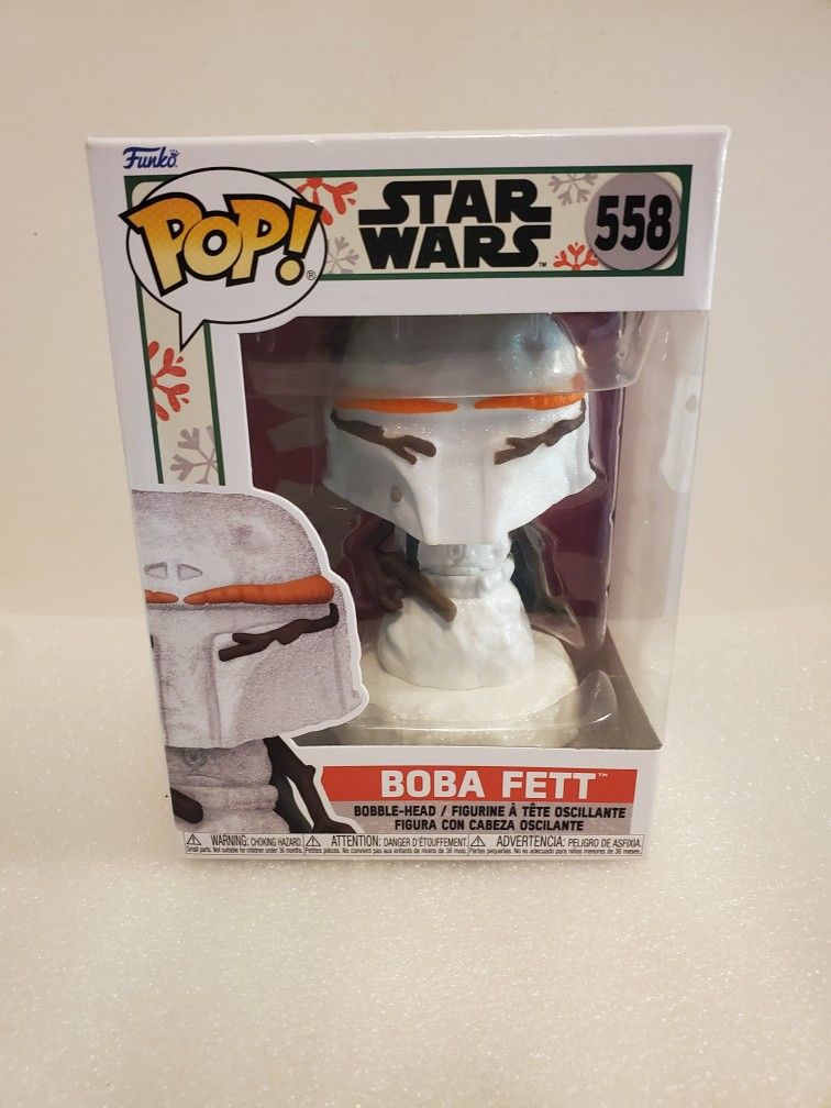 New Funko POP! Boba Fett Snowman Vinyl Bobble-Head Christmas Holiday Exclusive