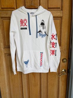 SeaWorld Shark Hoodie Sweatshirt Y2K Japanese Street wear Kanji Ocean Wave S NWT
