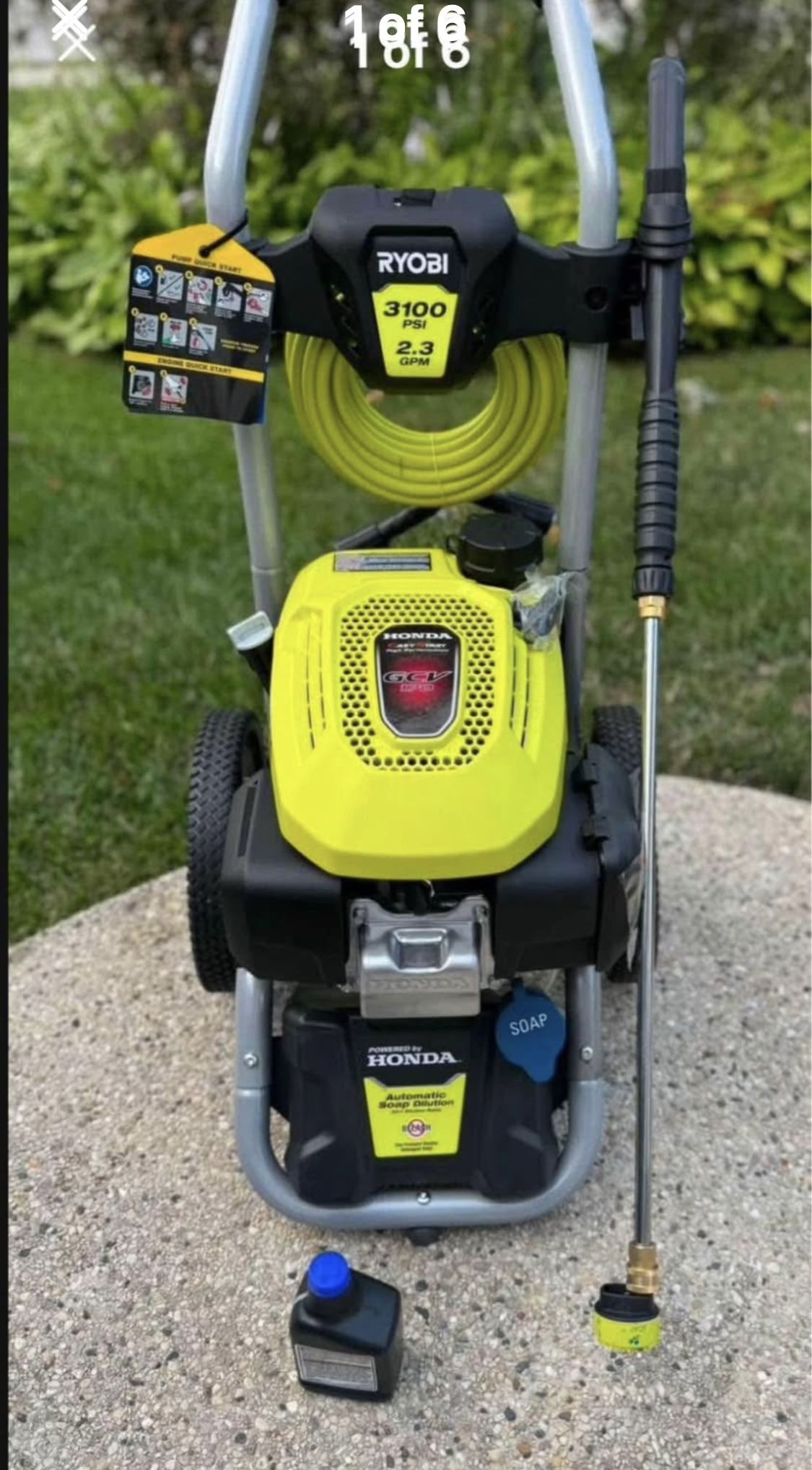 Brand New Ryobi 3100 PSI 2.3 GPM Cold Water Gas Pressure Washer with Honda GCV170 Engine