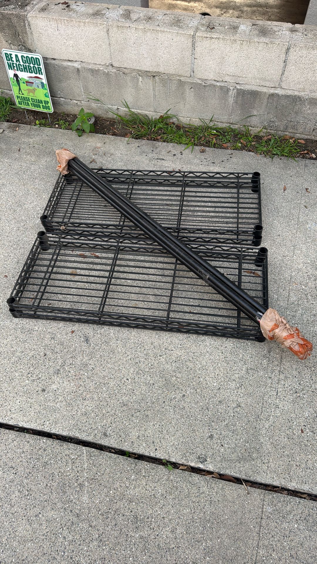 36” X 14” X 55” Black Metal Shelves. 