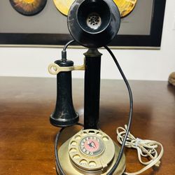 Vintage Candlestick Rotary Dial Phone