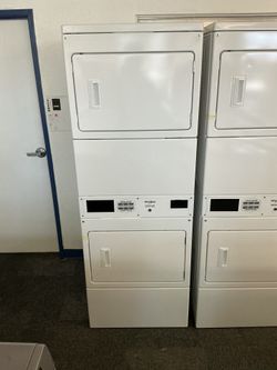 Whirlpool 7.4 cu. ft. 120-Volt White Gas Double Stacked Commercial Dryer