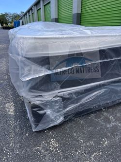 Queen mattress pillow top set with box spring (2pc - new) NEW KING-QUEEN-FULL-TWIN SIZE SETS MATTRESS AND BOX SPRING