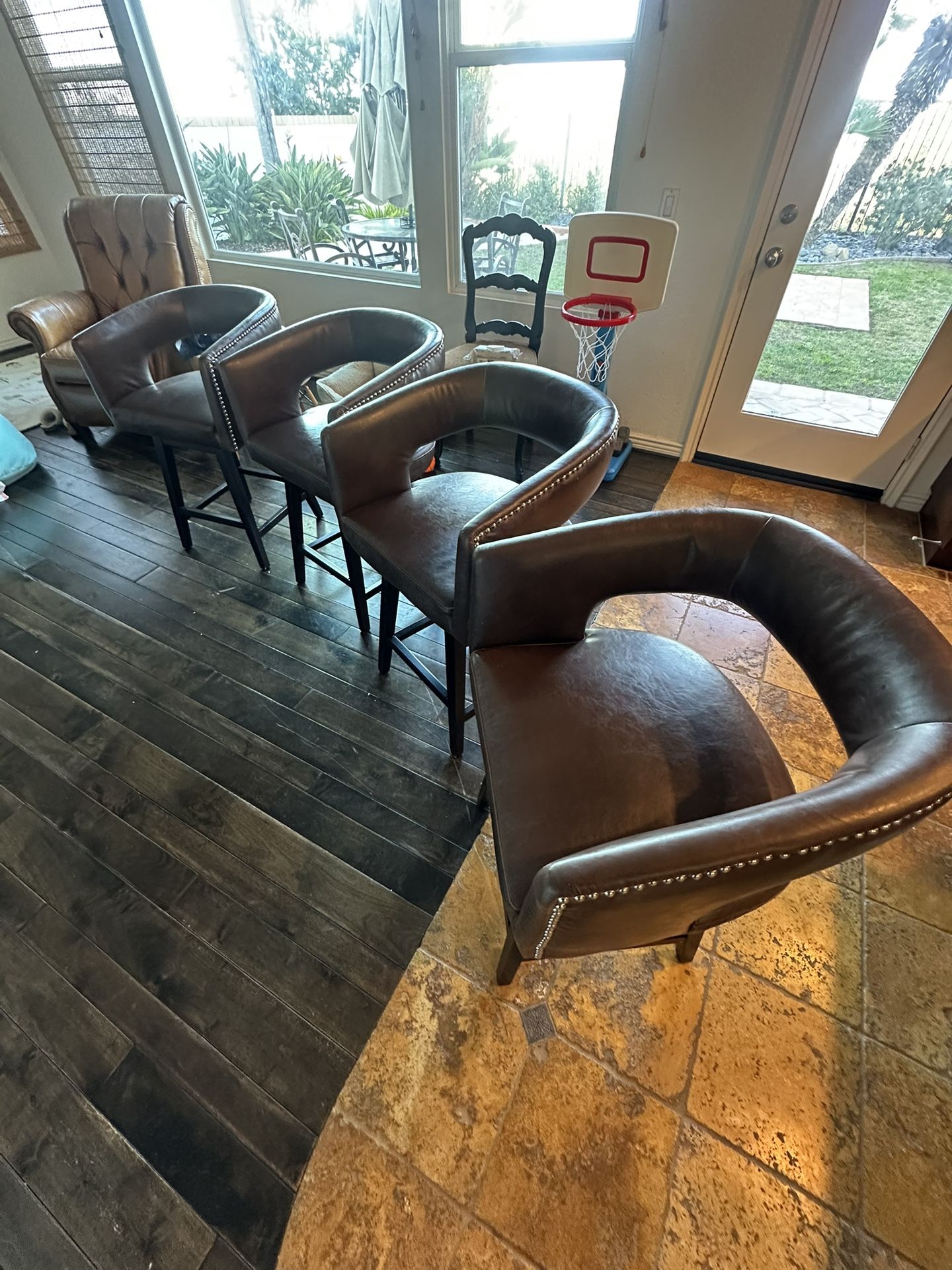 Counter/Bar Stools (4) Swivel - Espresso Brown  - $500