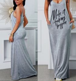 CASUAL V NECK DRESS (size S,M,L)