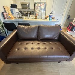 Brown faux leather Couch