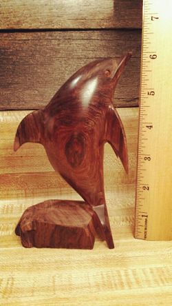 Ironwood dolphin statue small