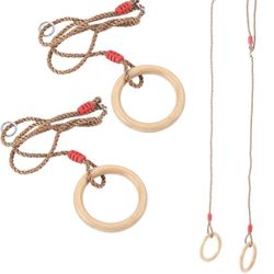 Wooden Gymnastic Rings Rope 1 Pair