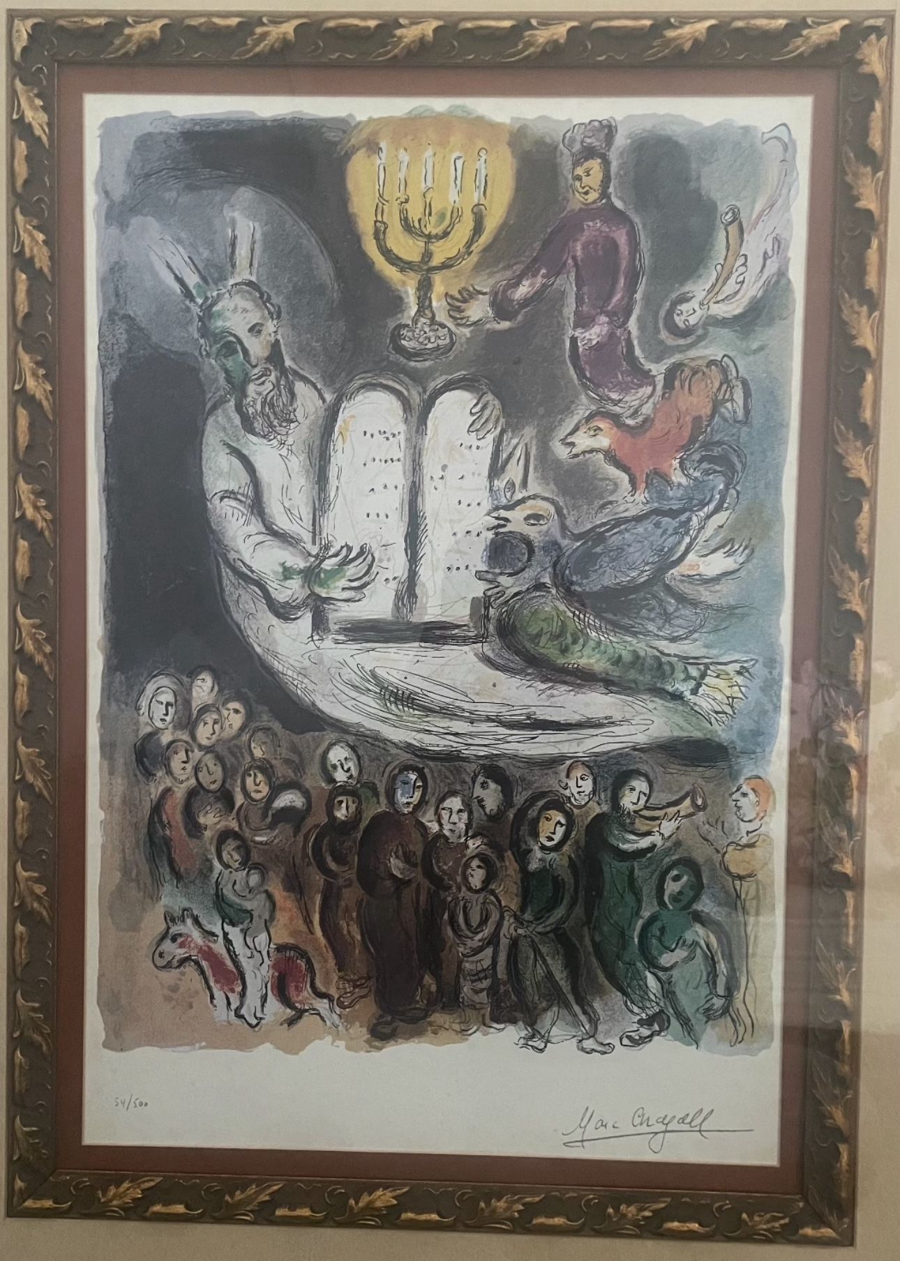 Marc Chagall 1966 Lithograph Exodus
