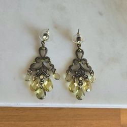 Olive Green Drop Earrings
