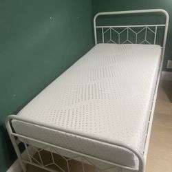 Twin mattress and bed frame
