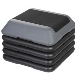 High-Intensity Step Aerobic Exercise Platform Nonslip with 4 Risers Gym 