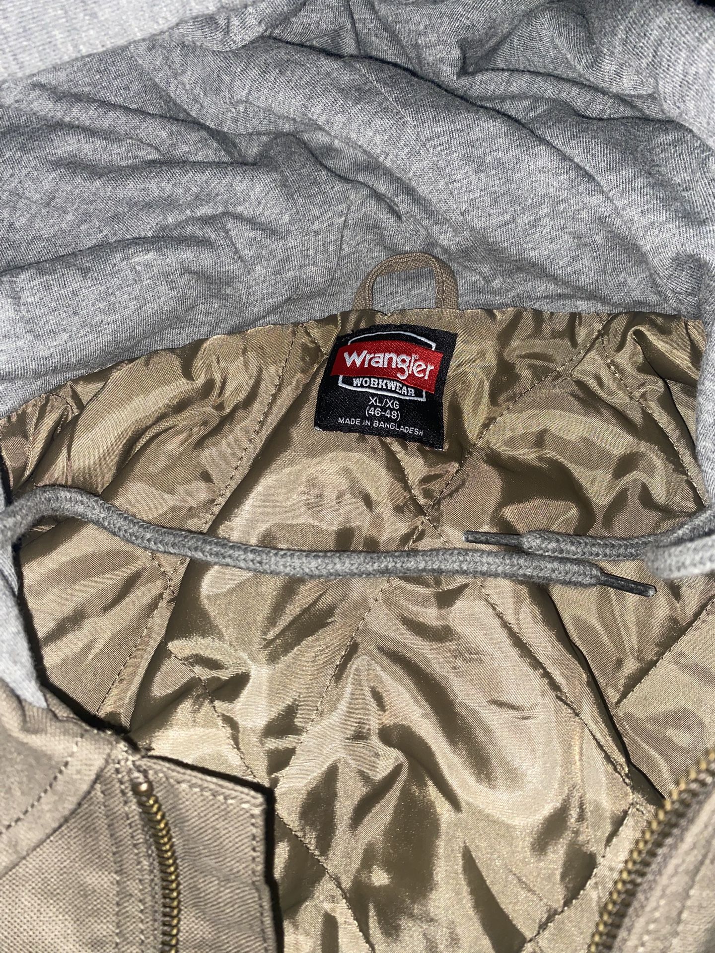 Wrangler Men's Quilted Lined Work Shirt Jacket with Hood