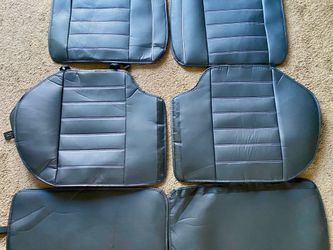 Black Universal Car Seat Cover Set – Front & Rear – Faux Leather