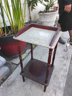 Vintage marble telephone table