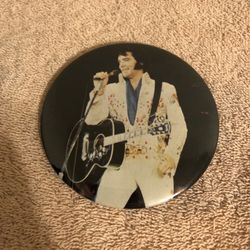 Vintage Elvis Pinback Button Pin 3 1/2”