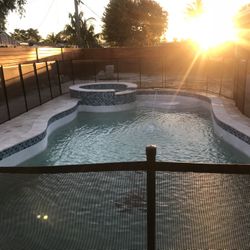 Pool Safety Fence , Some Panels Are Scratched But Closes Completely   Original Price Was 1000.00