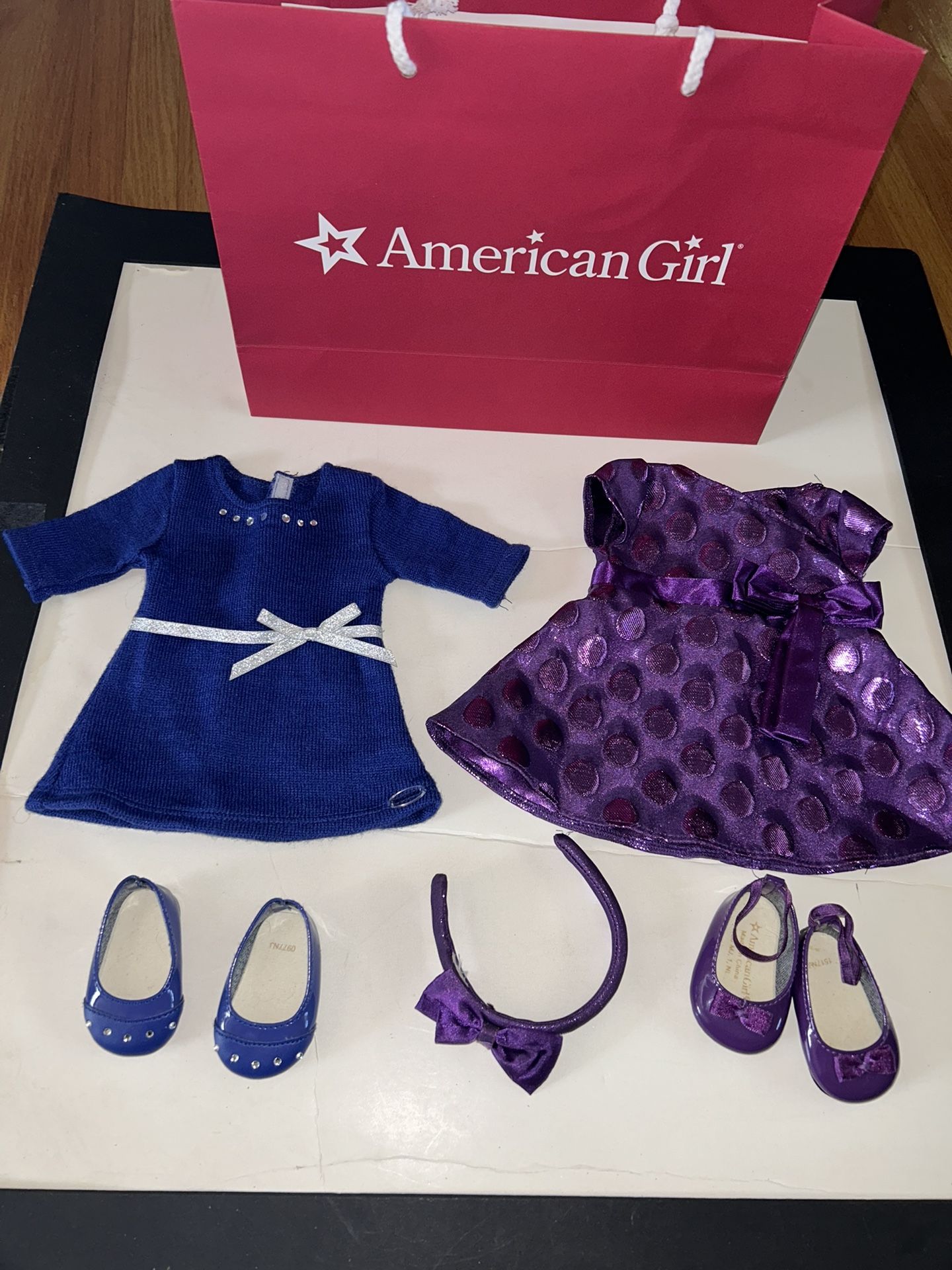 American Girl Doll Truly Me Meet 2 Outfits -Dress with Shoes