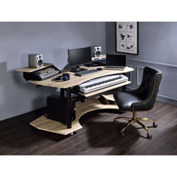 Brand New 71" Natural Oak Computer/Music Desk